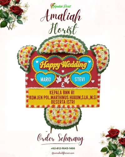 Karangan Papan Bunga Pernikahan di Mundeh Kauh